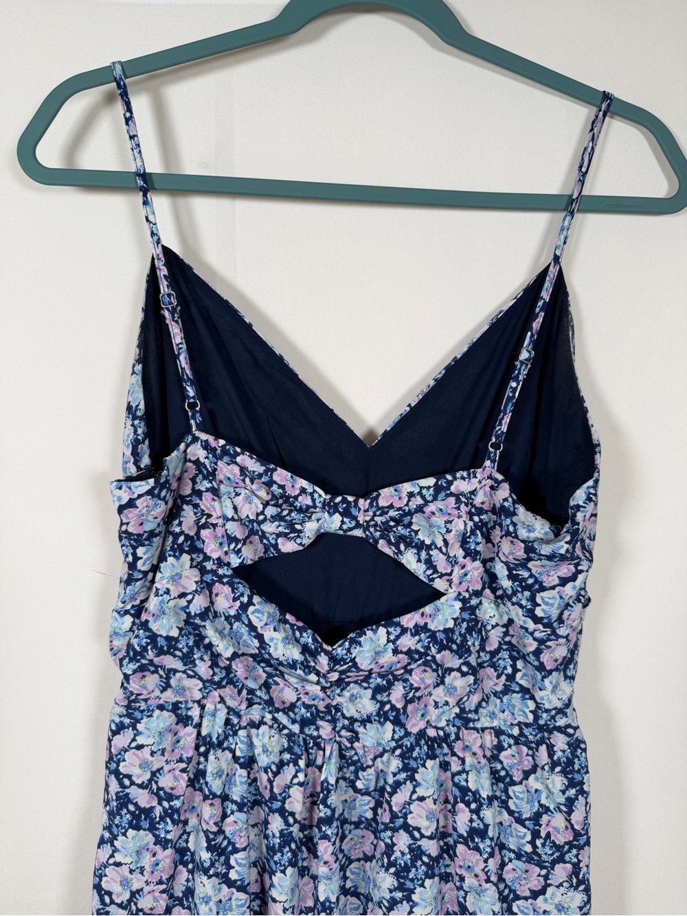 Wedding Guest, Graduation Dress Blue and Pink Babydoll Floral Maxi Dress - Picture 8 of 9